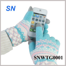 Fashion Hot Sell Women&#39;s Floral Smartphone Gants de laine à poils (SNWTG0001)